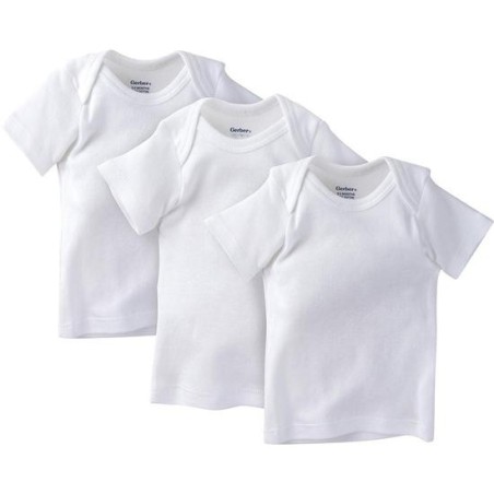 Gerber Set de 3 Camisetas Blancas Manga Corta